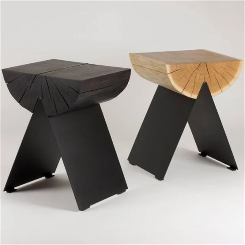 Wabi Sandy Wind Creative Wooden Dump Low Stool Personalized Wooden Stool Bar B & B Inn Living Room Solid Wood Shoe