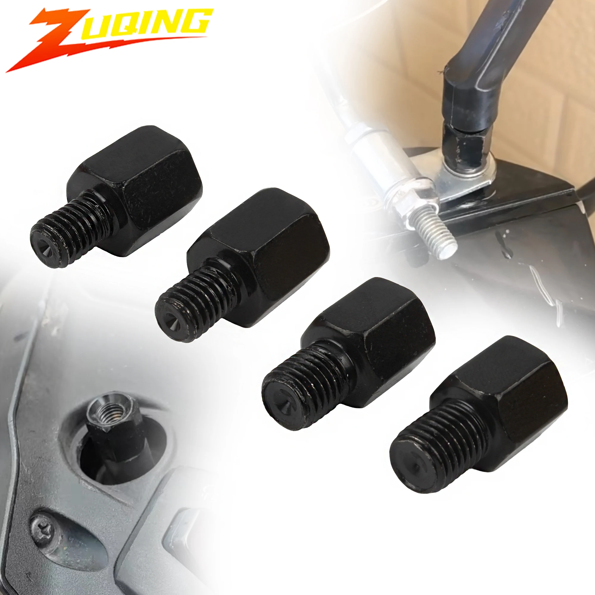 

2pcs Black Motorcycle Motorbike Scooter Hand Thread Screws Rear Mirror Adapter M8 8mm 10mm M10 Conversion Moto Parts Enduro