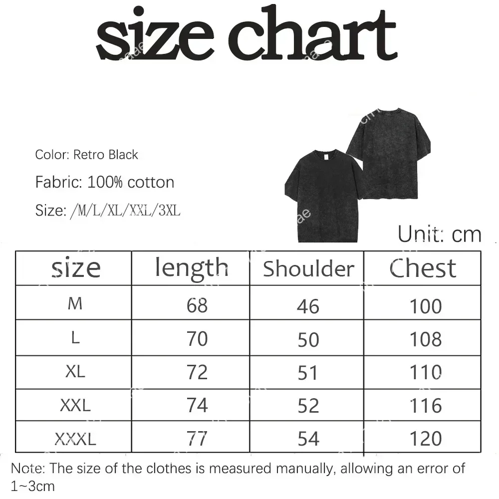 Retro T-shirt old-fashioned bad omen band water wash distressed short sleeve men's and women's casual rock top clothing