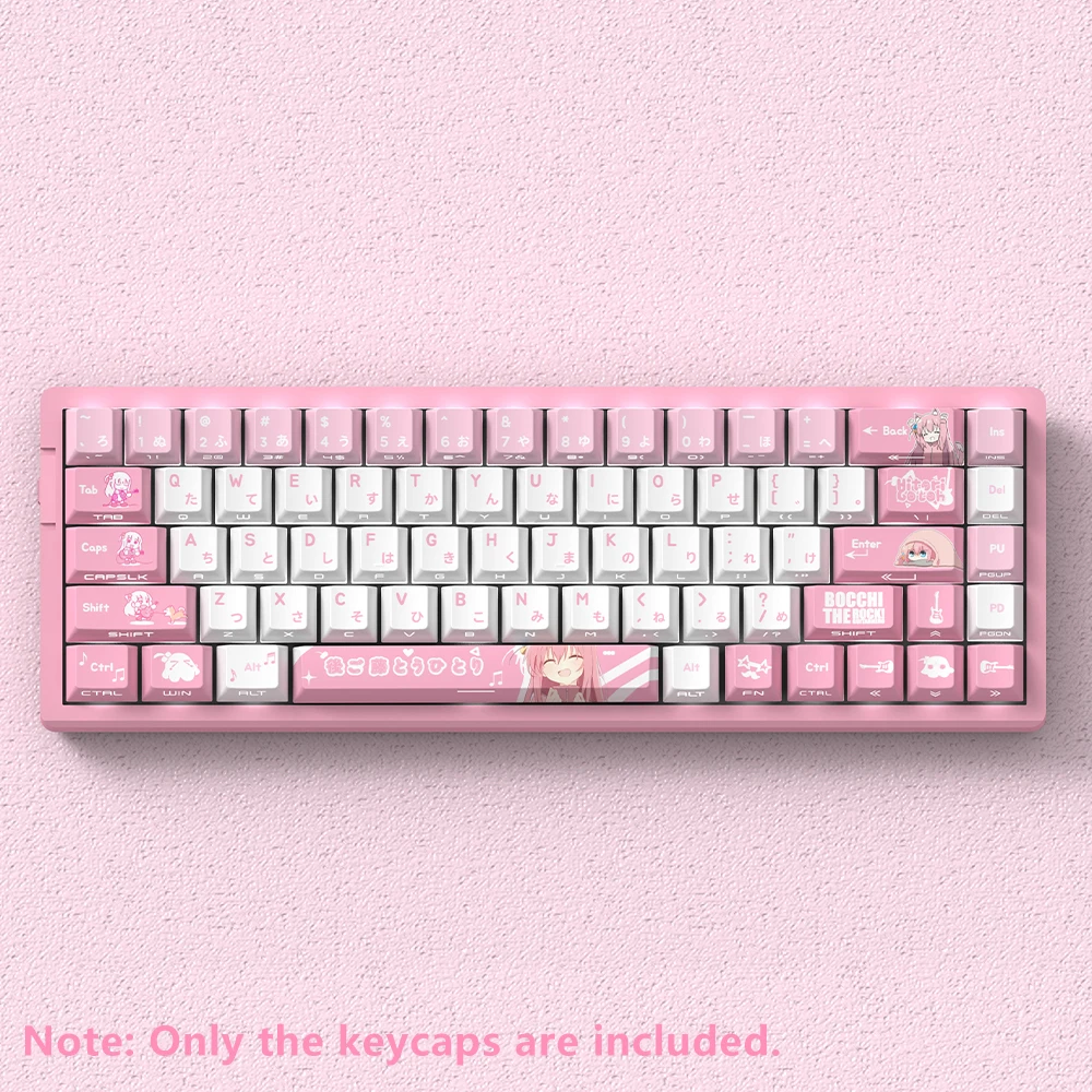 

Черно-белые колпачки для клавиш в стиле аниме с двумя шрифтами, 74/129, японские колпачки для клавиш, материал PBT, высокое качество CHERRY