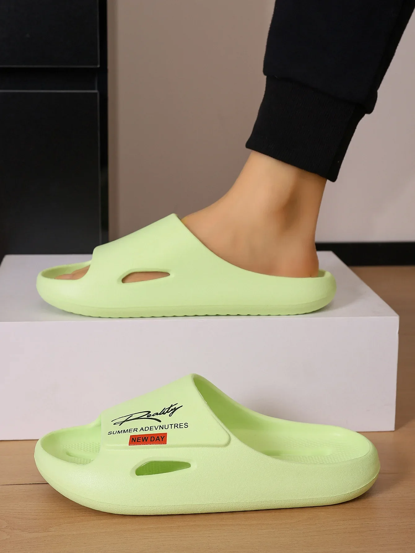 SHAJI Unisex Sommer Innovative Design EVA-Slides, Weiche Leichte Rutschfeste Freizeit-Hausschuhe für Innen- und Außenbereich – Detail 11