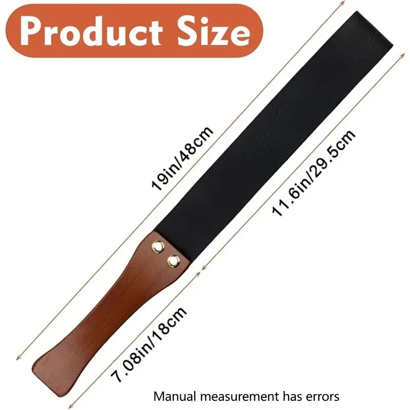 New! High Quality For Horses, 19'' Equestrianism Crops Leather Paddle with Anti-Slip Wooden Handle, Riding Crop