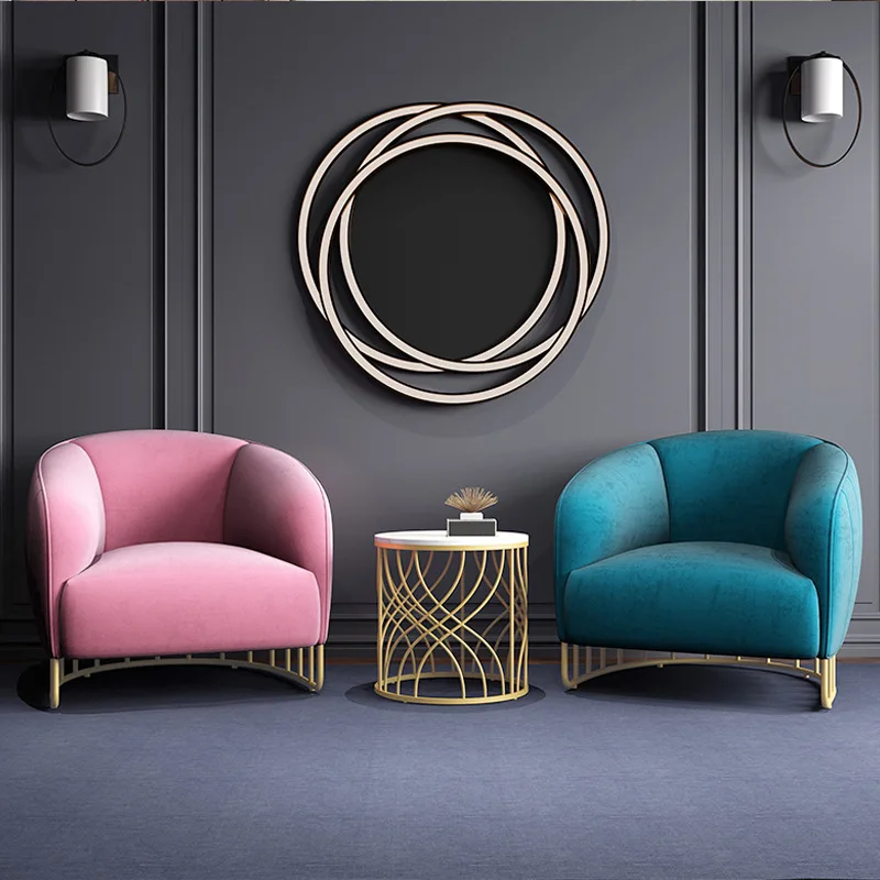 

Single sofa chair light luxury seat leisure bedroom beauty salon reception clothing store negotiation tables and chairs