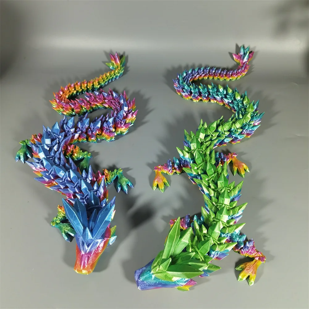 1 pz 32 cm 3D Stampato Drago Colorato Decorazione Drago di Cristallo Giocattoli Creativi Divertimento Home Office Decor Figurine Per I Bambini dai 6 anni in su