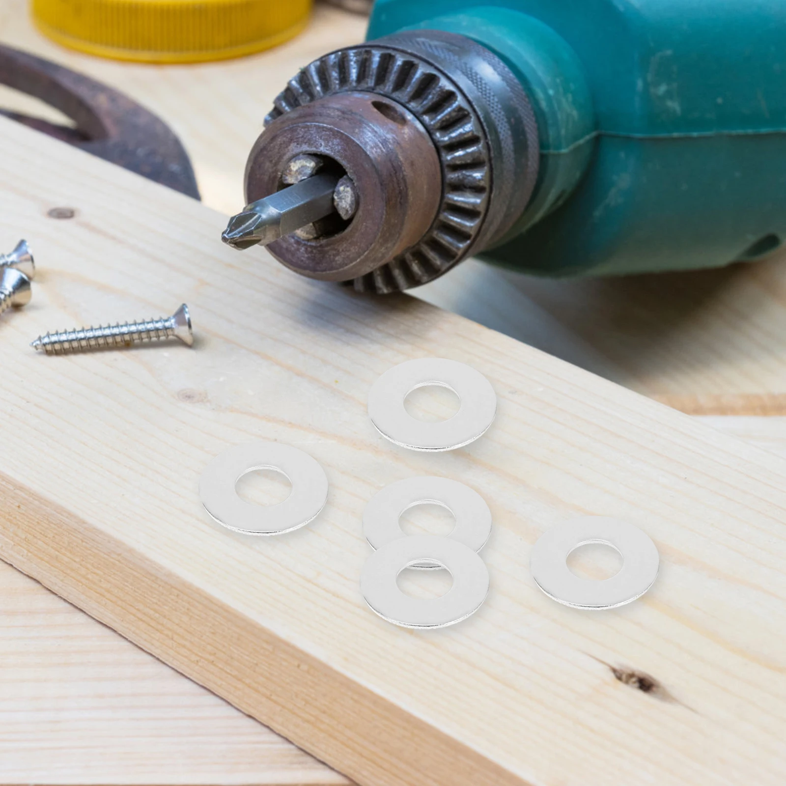 

50pcs Stainless Steel Flat Washers Round Heavy Duty Metal Gasket For Bolts Screws Faucet Pipe Water Hose Home Industrial Use