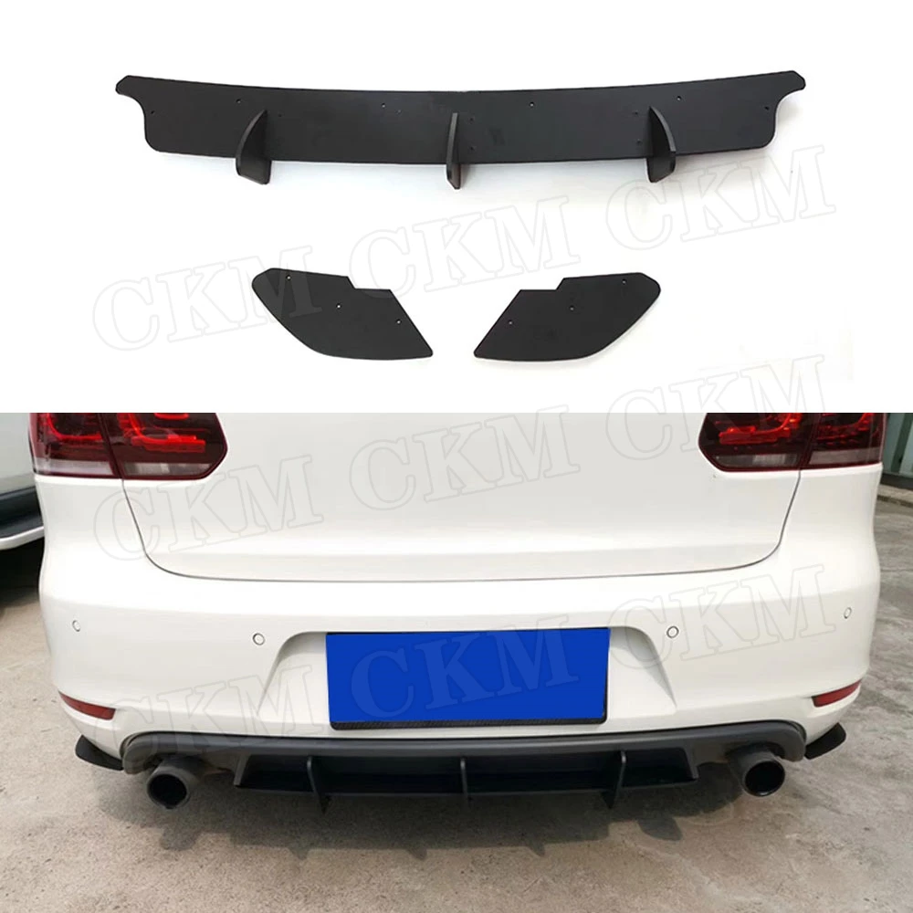 

Задний диффузор, накладка, спойлер для Volkswagen VW Golf 6 VI MK6 GTI R20 2010-2013, ABS плавники, защита бампера в стиле акулы