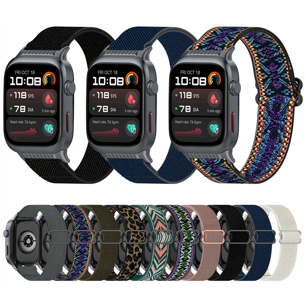 Watchband for Huawei Watch D2 Braided Stretch Sport Soft Wrist Watch Band Elastic Knitted Strap (No airbag warning)