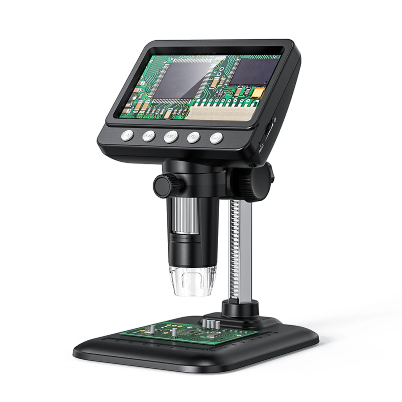 

4.3Inch Digital Microscope 50-1000X IPS 2MP HD Lens 8LED Microscope 2000mAh Electronic Magnifier for Collectible, PC Inspection