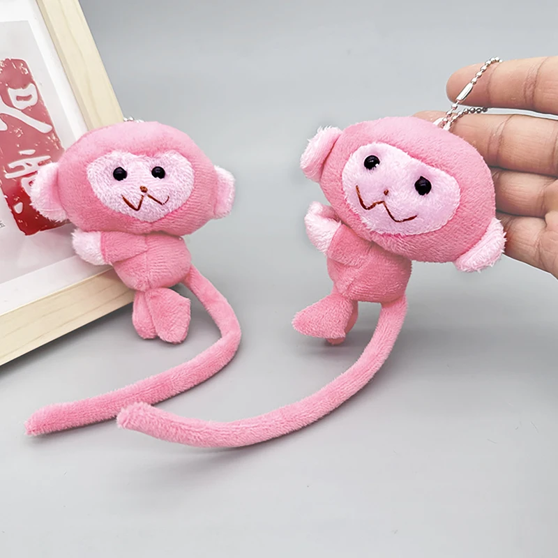 Cute Long Tail Monkey Plush Doll Keychain Pendant Bag Accessories Backpack Charms Small Gift