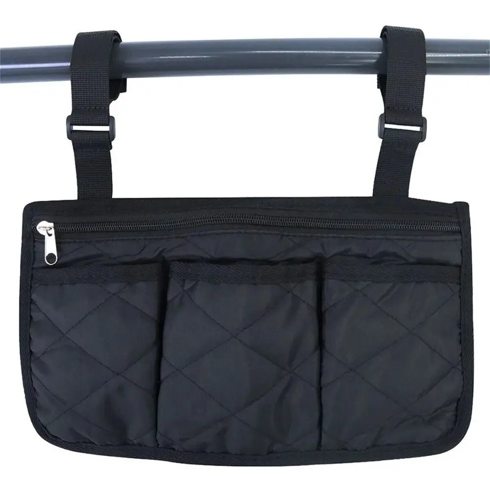 Multi-pocket Wheelchair Hanging Bag Portable Waterproof Seat Armrest Side Storage Bag Large Capacity Folding Arm Rest Pouch