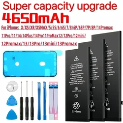 100% Genuine High Capacity Rechargeable Batterie for Phone 13 11 12 Pro 6S 6 7 8 Plus  X XS Max Battery for Phone 14 14plus