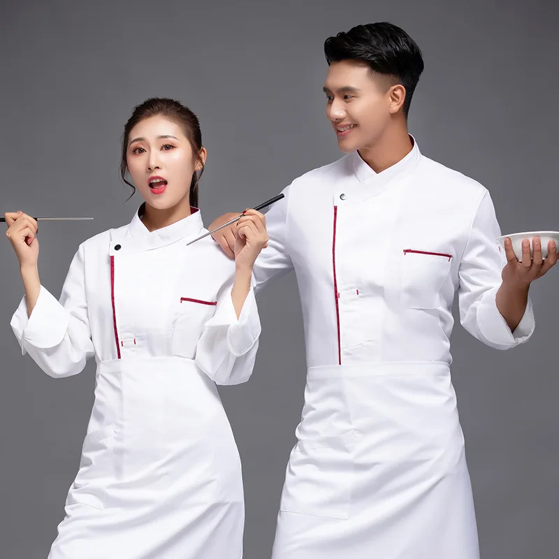 

Chef Overalls Long Sleeve Kitchen Kitchen Clothes Chinese and Western Restaurant Chef Short-Sleeved Summer Clothes Hotel Chef Un