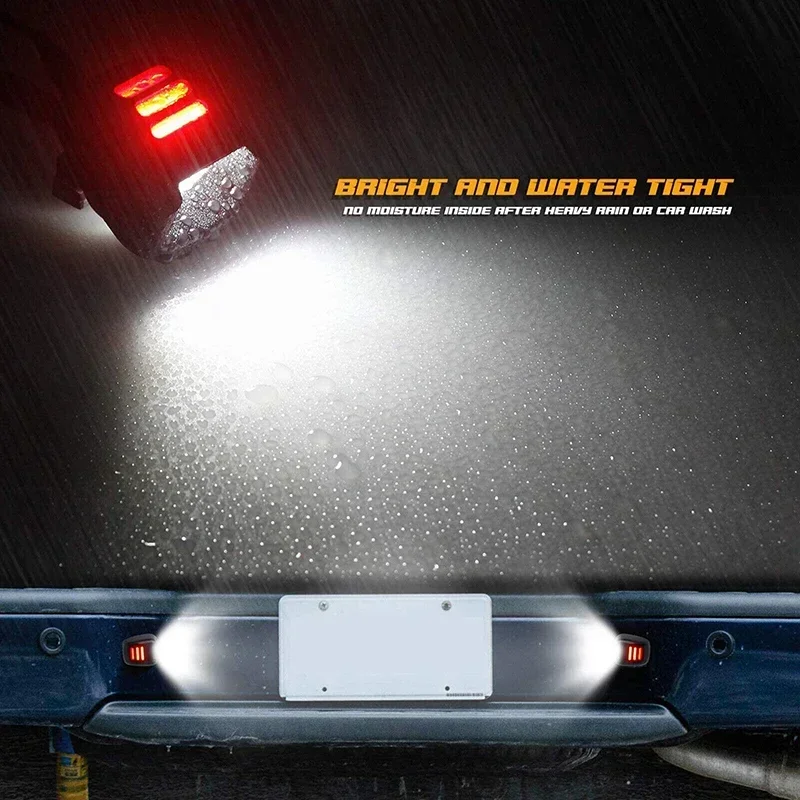 2Pcs Car LED License Number Plate Light Rear Bumper Lamp Car Accessories for  Nissan Navara D40 Frontier