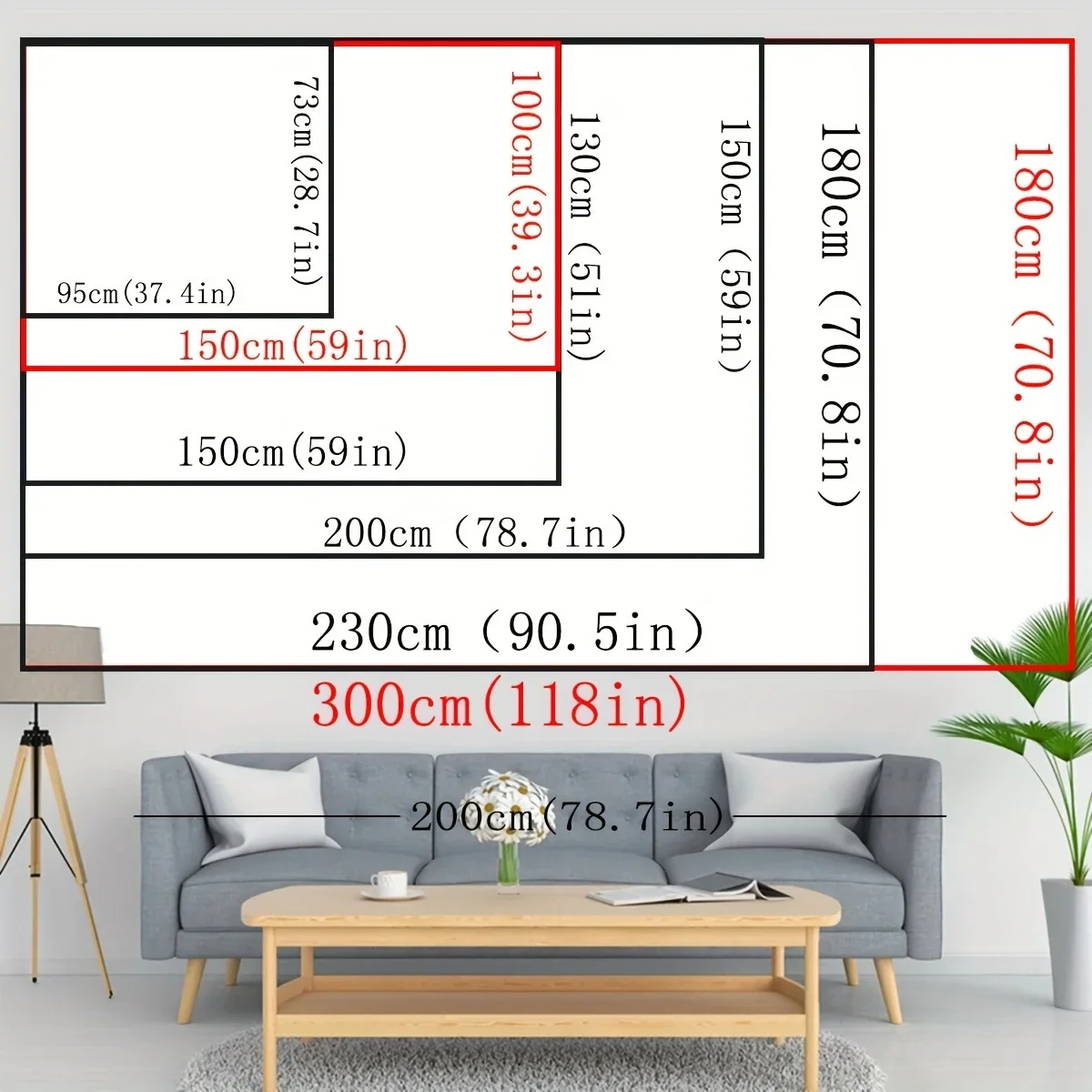 Tropischer Strand-Wandteppich aus Polyester, Wandbehang, Boho-Heimdekoration, Wohnzimmer, Schlafzimmer, Meeresblick-Kunst, 180 x 320 cm, 71 x 126 Zoll – Detail 2