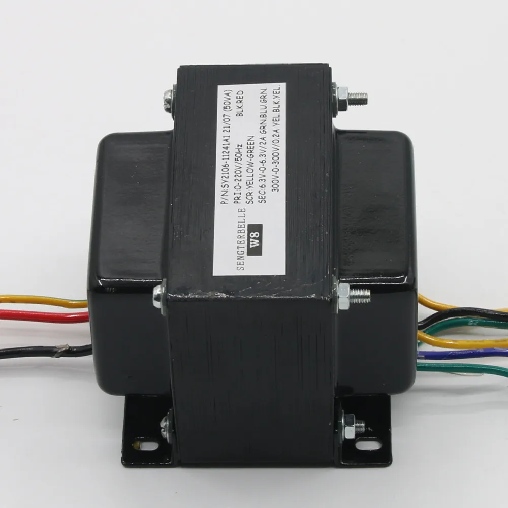 Transformador de potência de áudio de cobre puro 150W duplo 300V + duplo 6,3V para amplificador de tubo doméstico pré-amplificador SY2106-11241A1