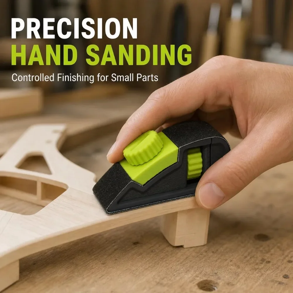 3D Printed Adjustable Handheld Sandpaper Holder Woodworking Model Sanding Handheld Sandpaper Clip Tension Adjustable Quick