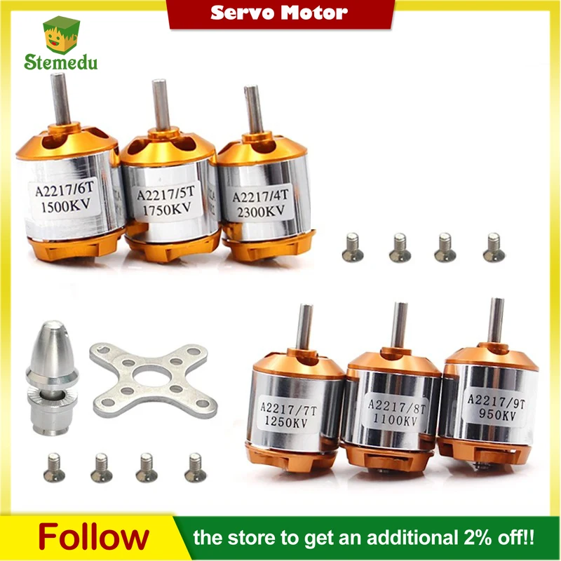 A2217 950KV 1100KV 1250KV 1500KV 2300KV 2700KV Outrunner Motore Brushless Per RC Aereo Ad Ala Fissa Quadrocopter Multi-elicottero