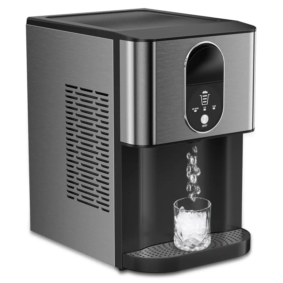 

Kndko Nugget Ice Maker,Self Dispensing Pellet Ice Maker,44lbs/24H, Self Cleaning Ice Maker,