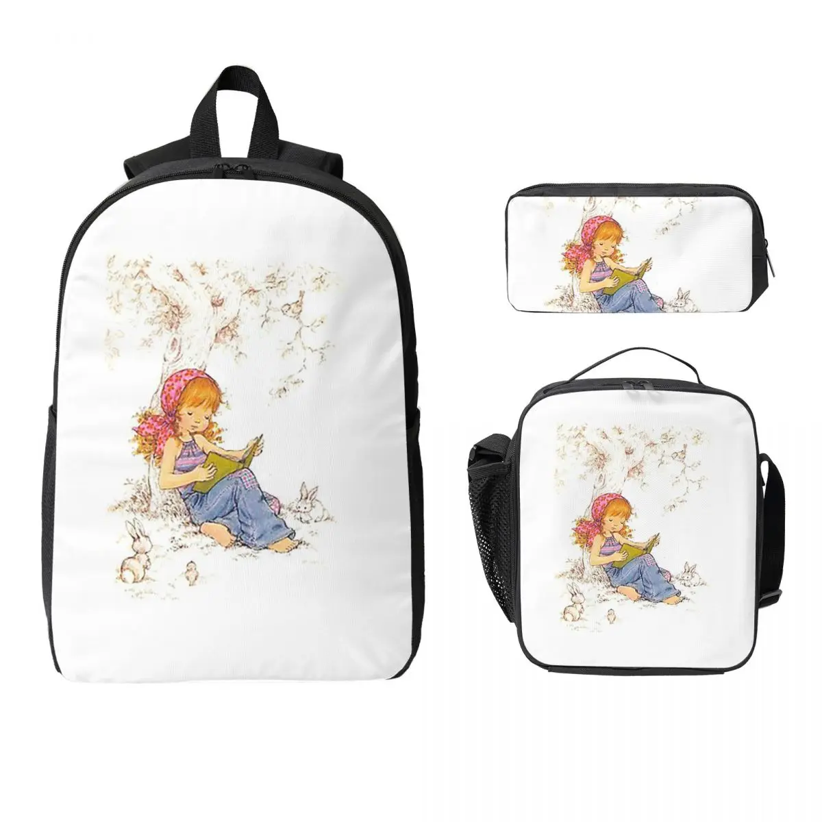 

Kawaii Sarah Kay Backpack Student Boys Girls BookBag School Bag Computer Shoulder Bags 3ps Insulated Lunch Bag Pencil Case