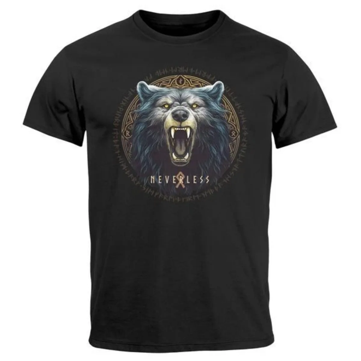 

Norse Mythology Rune Nordic Warrior Wolf Berserker T-Shirt 100% Cotton O-Neck Short Sleeve Summer Casual Mens T-shirt Streetwear