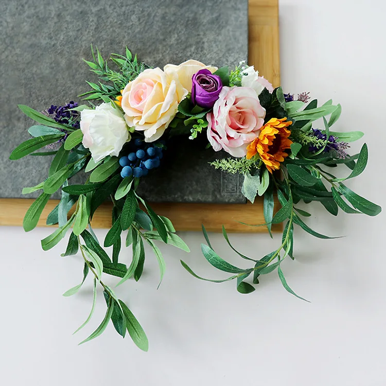 

Artificial Rose Peony Silk Flowers Wreaths Door Lintel Flower Plants Olives Vine Berry Party Supplies Home Wedding Decoration