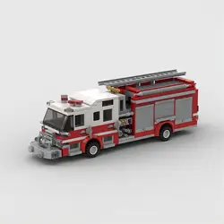 New City Transport Fire Pump Truck Assembly Splicing Building Block Model Building Blocks Parts Kids Adults Birthday Toy Gift