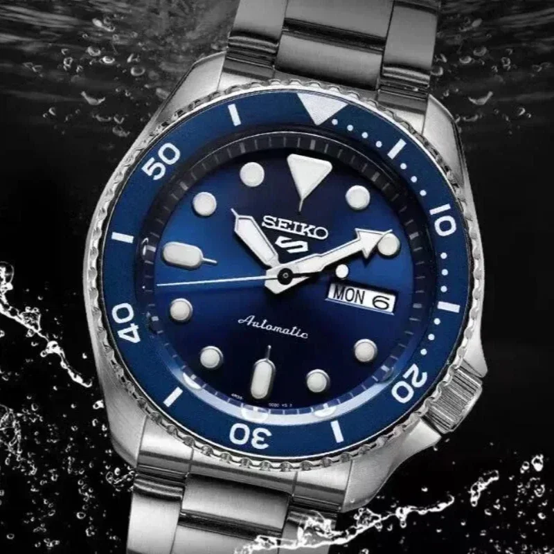 100%Original SEIKO Watch SRPD53K1 for Seiko 5 Series Men\'s Watches Calendar Waterproof Steel Band Round Rotatable Wristwatches