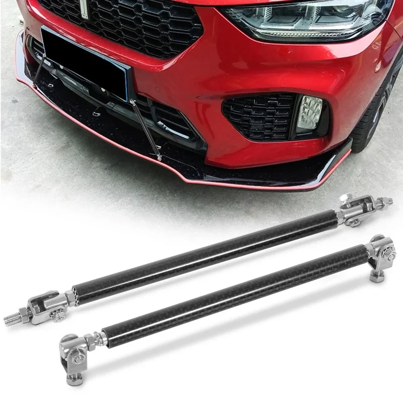

150mm/200mm Universal Adjustable Car Front Frame Bumper Lip Protector Rod Support Bars Decor Lip Proector