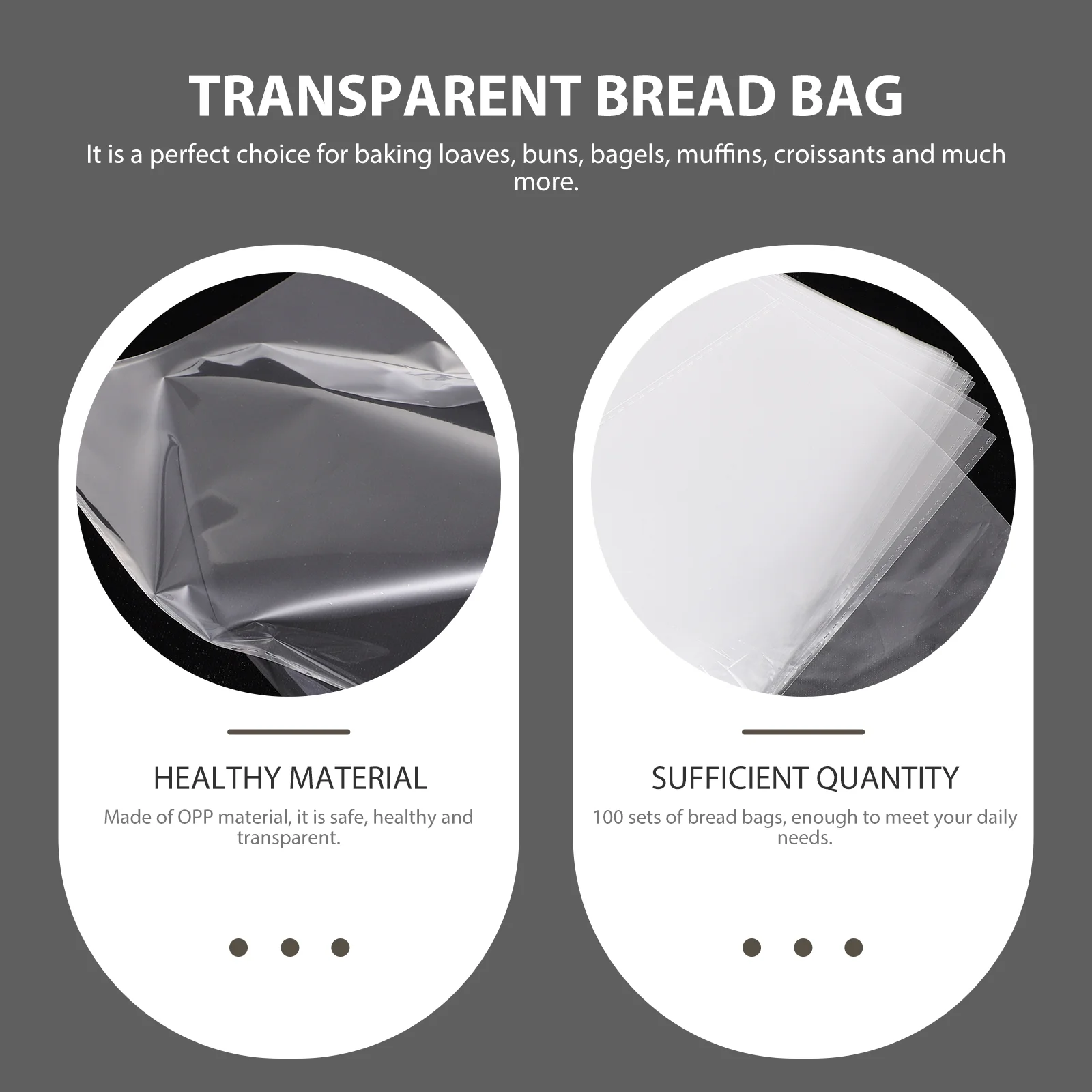 Clear Biscuit Bags Transparent Paper Bread Loaf Disposal Packing Pouch Stauffers Cookies