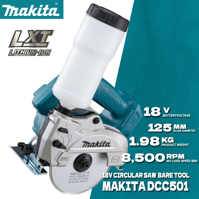 MAKITA DCC501 Brushless Diamond Cutter 125mm Cordless Portable Saw Marble Slotting Machine Tile Cutting Power Tool DCC501ZX2