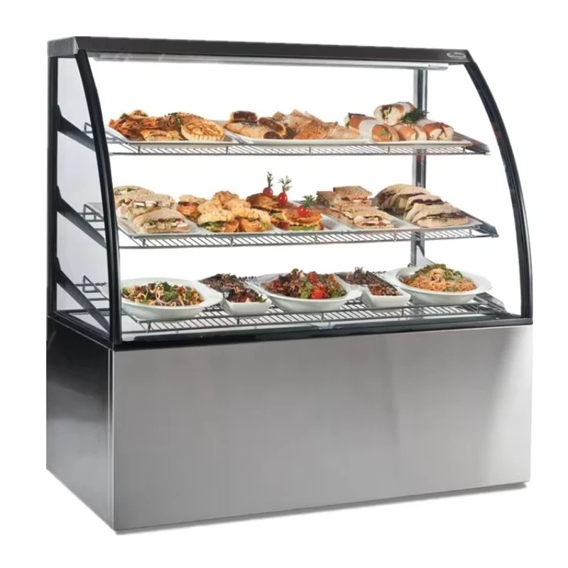 Commercial Food Warmer Display Showcase With Glass Cover Hot Food Fried Chicken Food Display Warmer