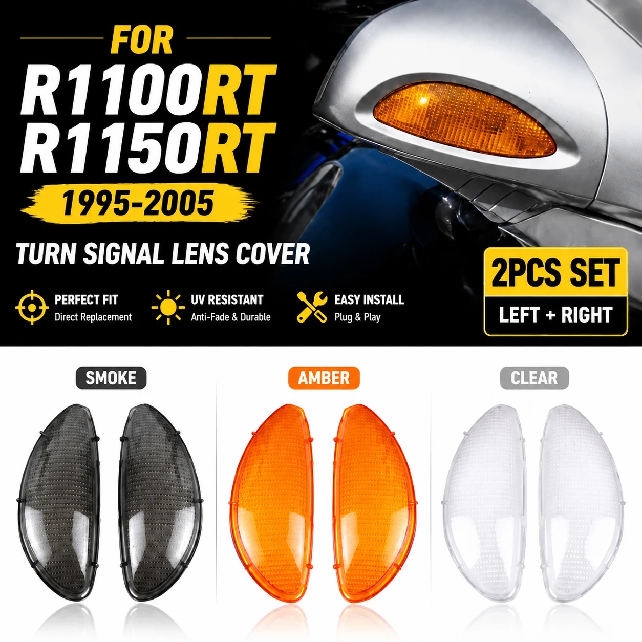 Motorcycle Turn Signal Lens Cover For BMW R1150RT R1100RT R1150 R1100 R 1150 1100 RT 1995-2005 Indicator Light Shell Accessories