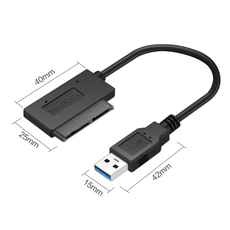 

Hi-Speed USB 3.0 to Micro-SATA Adapter Cable for 1.8" HDD SSD Adapter Cable USB3.0 to 16-pin Msata 7+9-pin cable data