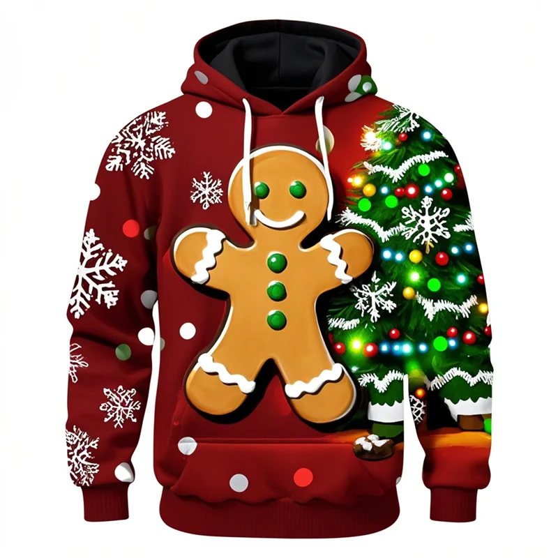 Peperkoek Vrolijk Kerstfeest 3d Print Nieuw In Hoodies En Sweatshirts Kerstbomen Lelijke Kerst Sweatshirts Grappige Truien