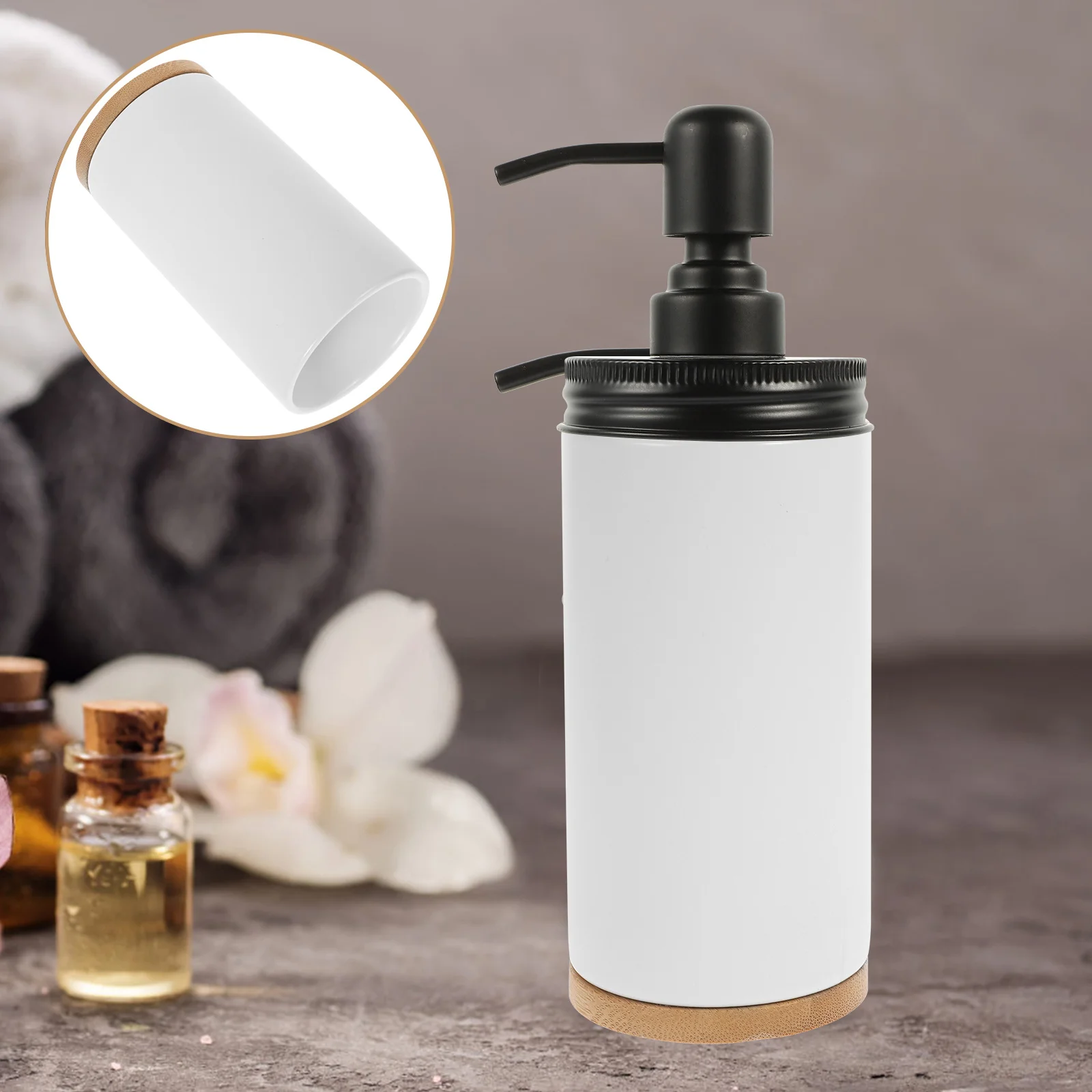 

Liquid Dispenser Bottle Pump Lotion with Soap Dispensers Container Bathroom Refillable