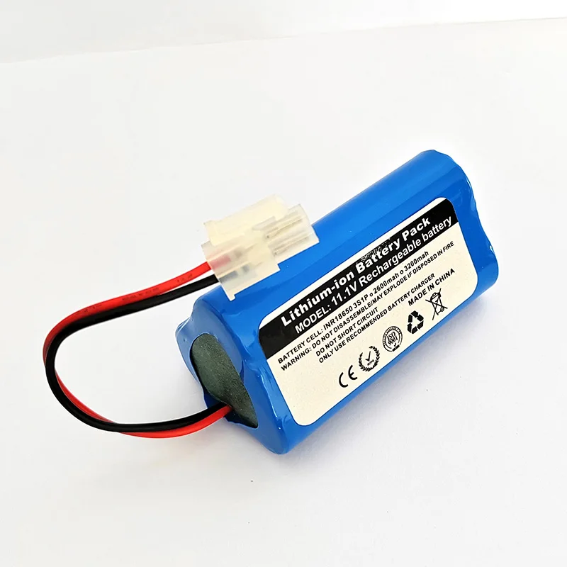 Rechargeable Type Li-ion Battery 11.1V 10.8V 2600mAh 3200mAh 18650 3S1P For TOTAL TVCRR30201 Robot Vacuum Cleaner Battery Pack