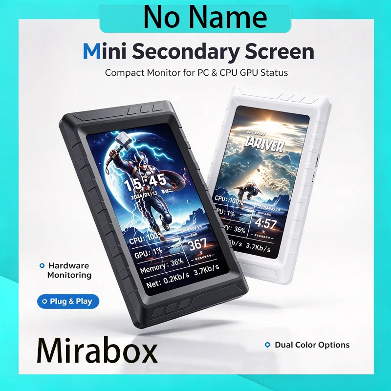 MiraBox D5 5 Inch PC CPU GPU Hardware Sensor Panel Secondary Monitor Wallpaper Engine USB C Display 854 480 Desktop PC Build