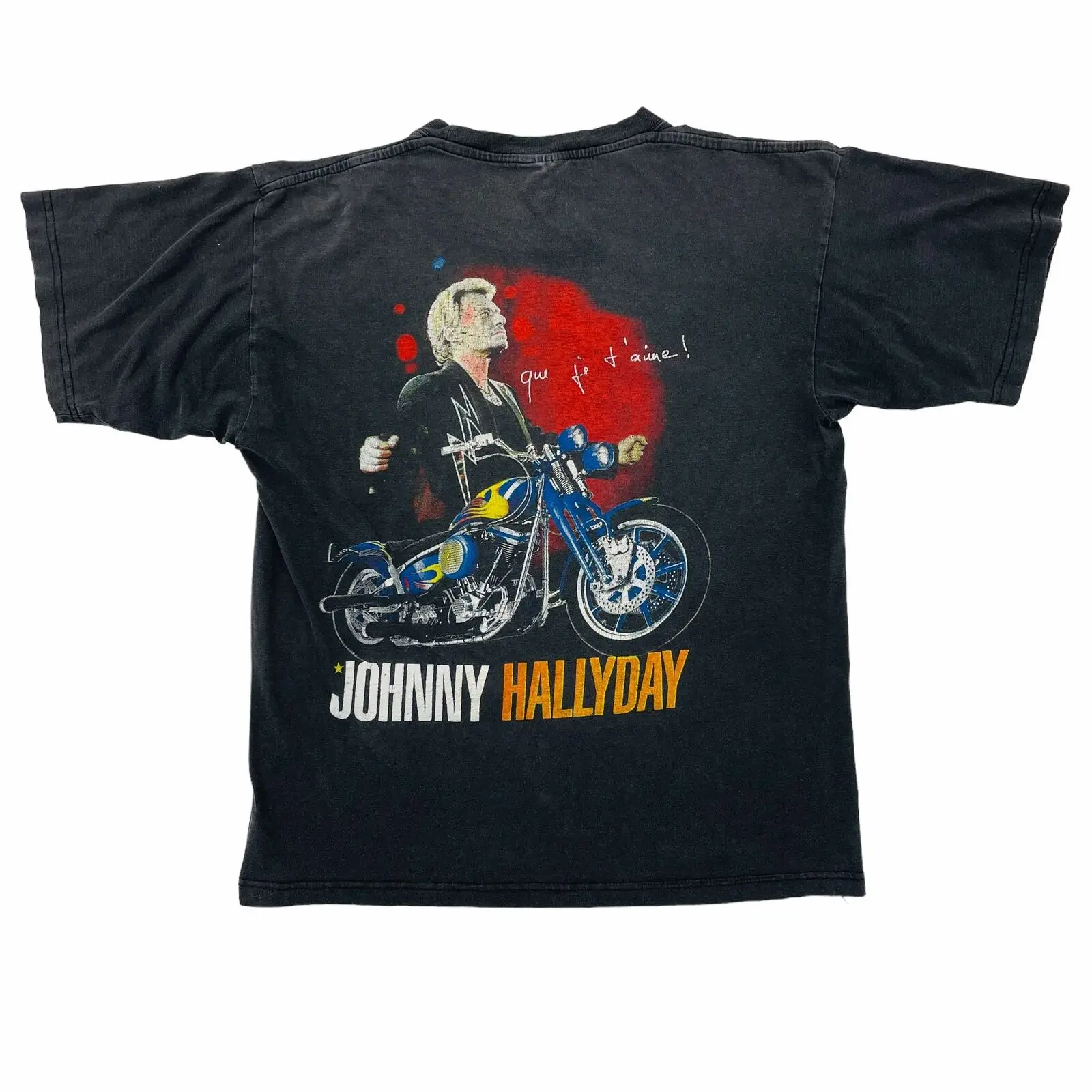 Vintage Johnny Hallyday T-Shirt  Funny Short Sleeve Tshirt Streetwear