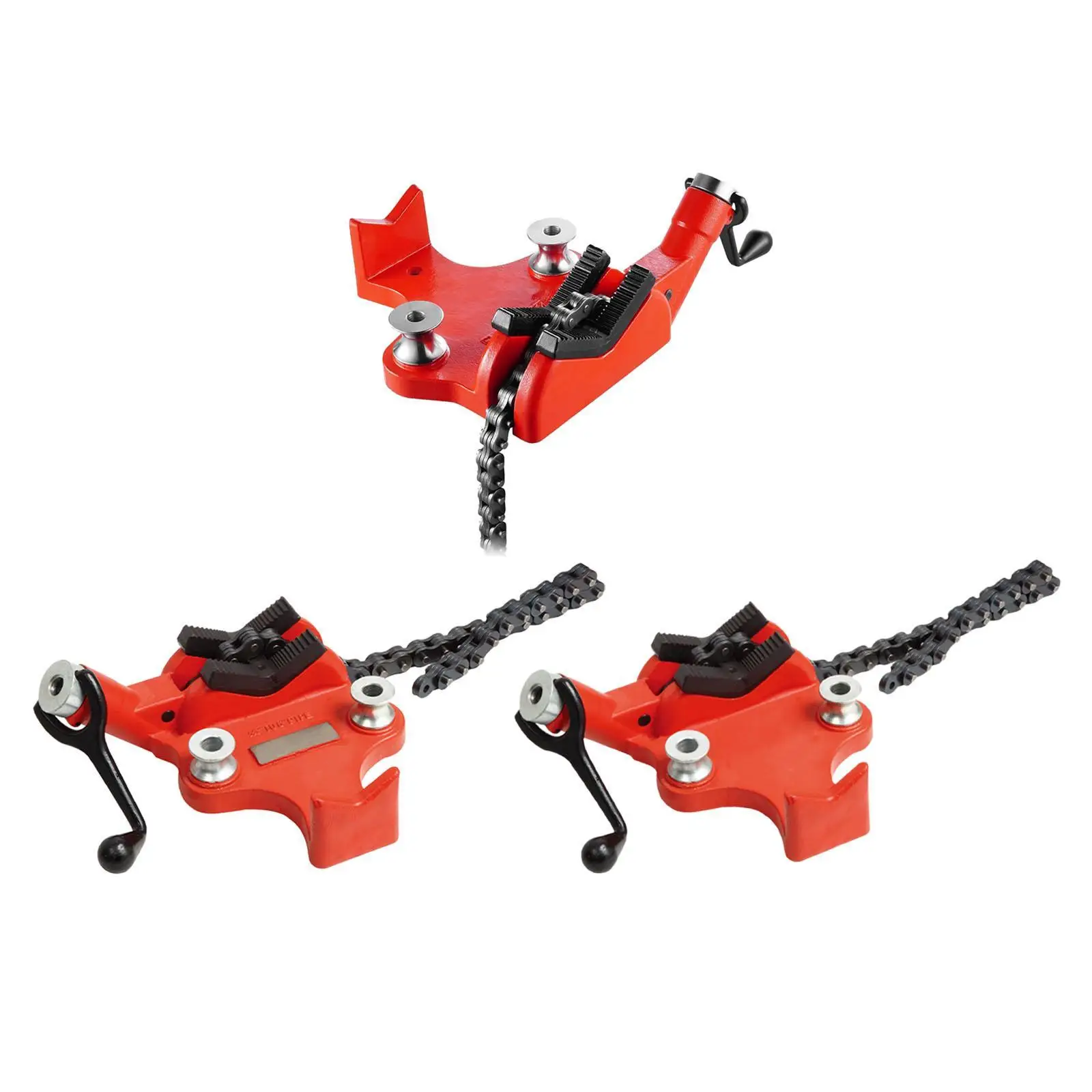 Heavy Duty Chain Vise with Cast Iron Body And Leg Chain, Red Workbench Vise 1/4 to 6 Inch