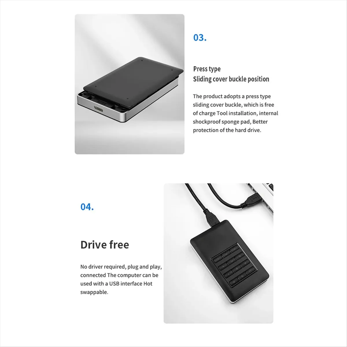 أداة تشفير الأجهزة M.2 MSATA USB3.0 أداة تشفير القرص الكامل تركيب مجاني مع صندوق القرص الصلب المحمول بكلمة المرور #3