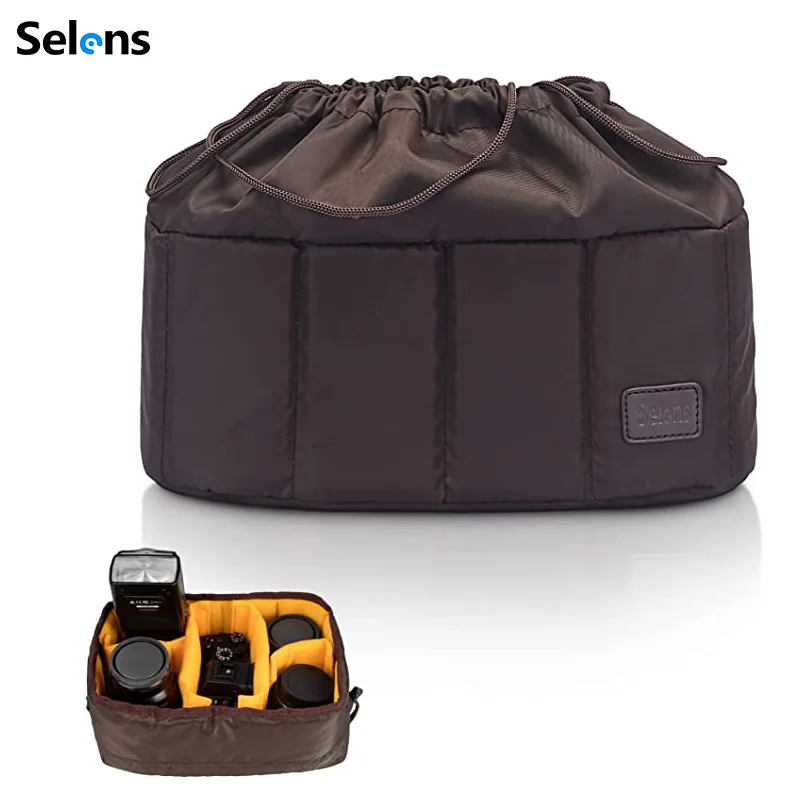 Selens 다기능 나일론 방수 카메라 가방, 대용량 충격 방지 DSLR 카메라, 야외 사진 카메라 백팩