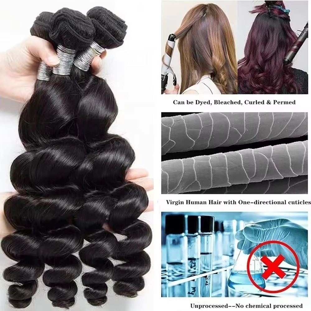 30-40 Zoll Loose Wave Bundles – Deep Wave 3 Bundles With Closure Bewertung und Preis