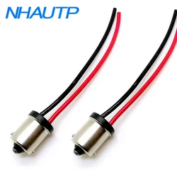 NHAUTP 2Pcs P21W Adapter Socket Connector 1156 BA15S Male Plug  Extended Wire Use For Car Reversing Lamp