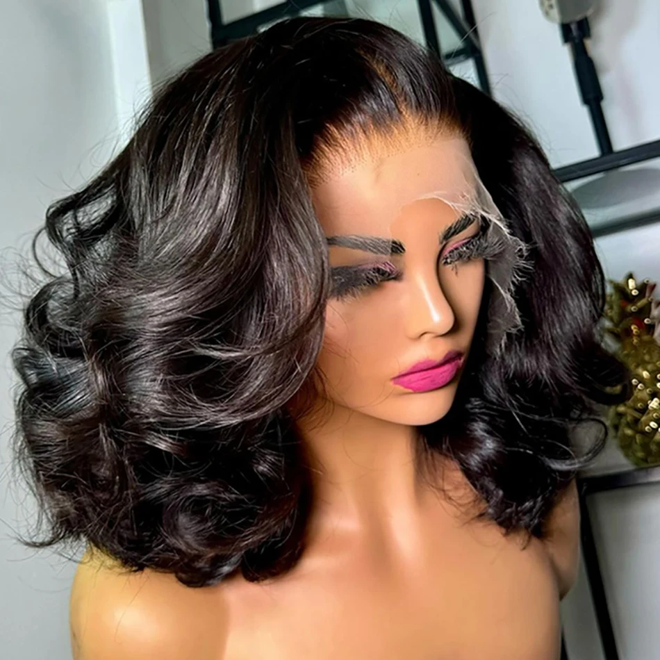 

Short Bob Wig Loose Wave 13x4 Lace Wig Virgin Human Hair 4x4 Lace Front Wigs Remy Human Hair Invisible Lace Wigs For Black Women