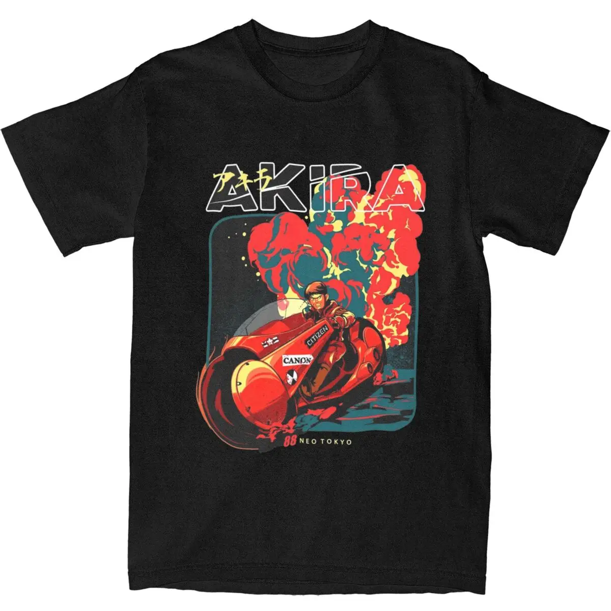 

Японское аниме Akira, винтажная японская футболка с мангой, летние забавные футболки из чистого хлопка, футболка в стиле Харадзюку для мужчин, футболки с короткими рукавами