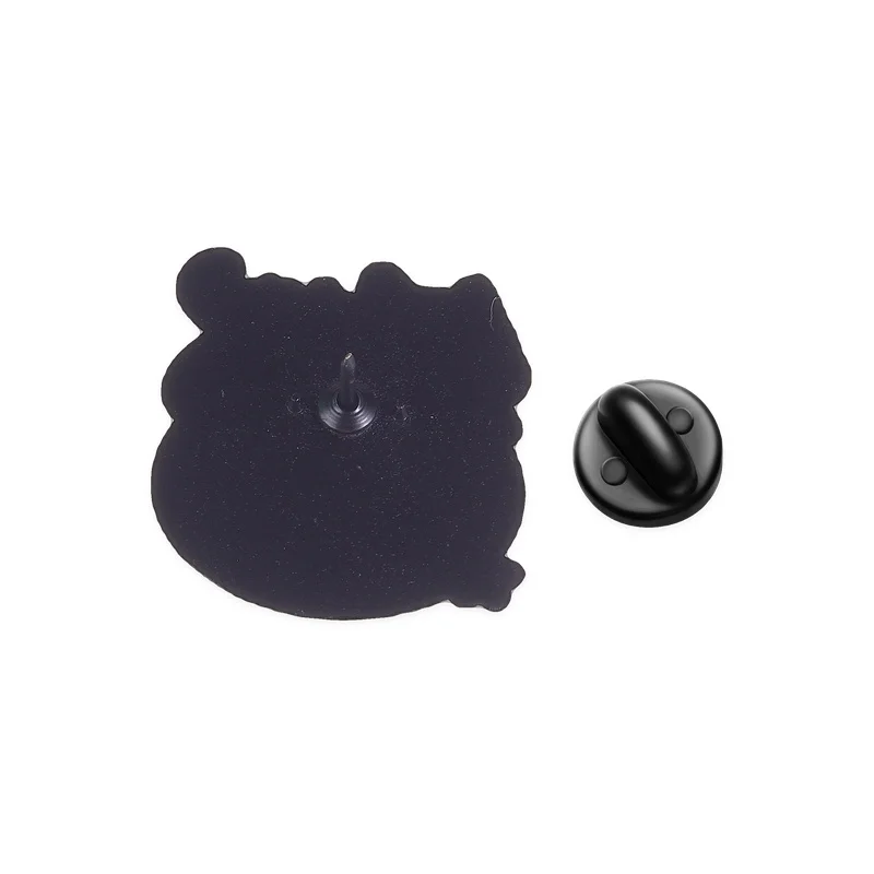 Schwarze Katze Apfel Cartoon Emaille-Pin Niedliches Frucht-Tier-Design Metall-Brosche Rucksack Revers Hut Anstecknadel Lustiges Schmuckgeschenk für Freunde – Detail 3