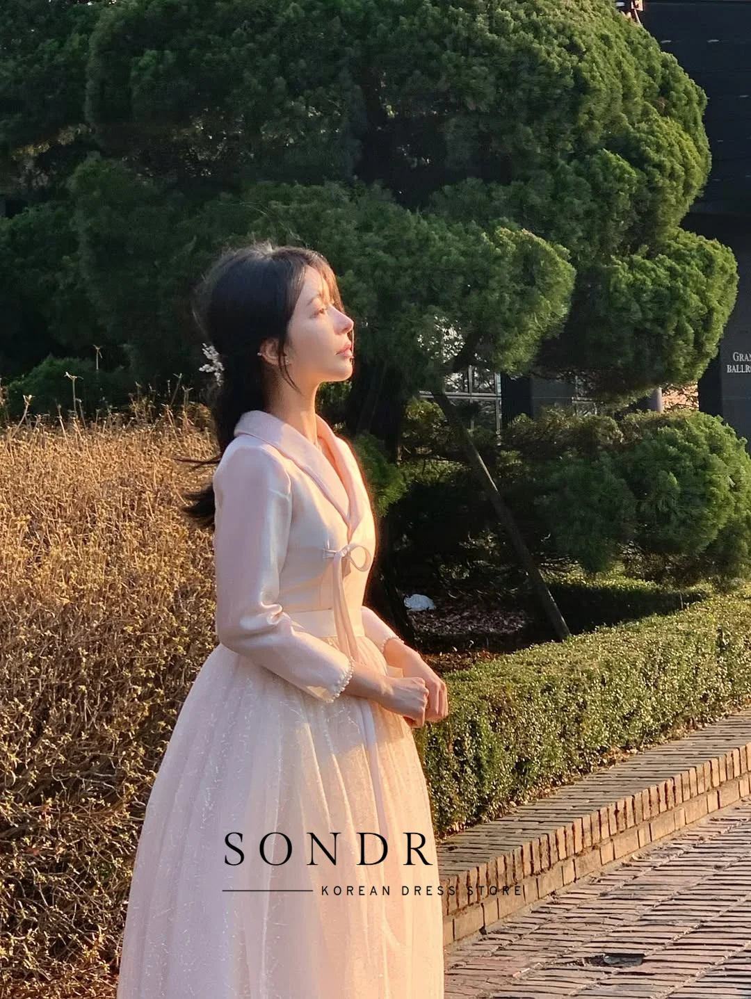 Sukienki Hanbok 2w1 Sondr na zamówienie, koreańskie sukienki wieczorowe, tiulowa i satynowa sukienka z dekoltem w serek, długie rękawy, sukienki ślubne, na przyjęcie weselne, na studniówkę