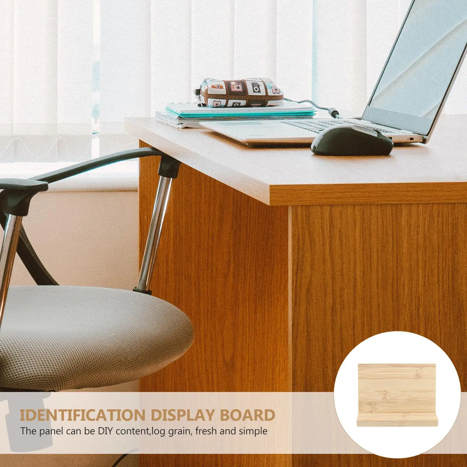 Bamboo Board Display Name Plate Desktop Business Blank Plaque Base Payment Code Board Index Identifier Show Card Eco