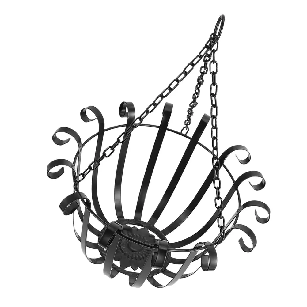 

Hanging Flowerpot Basket Iron Planter Stand for Outdoor Indoor Decorative Plant Holders Garden Flower Pot Holder