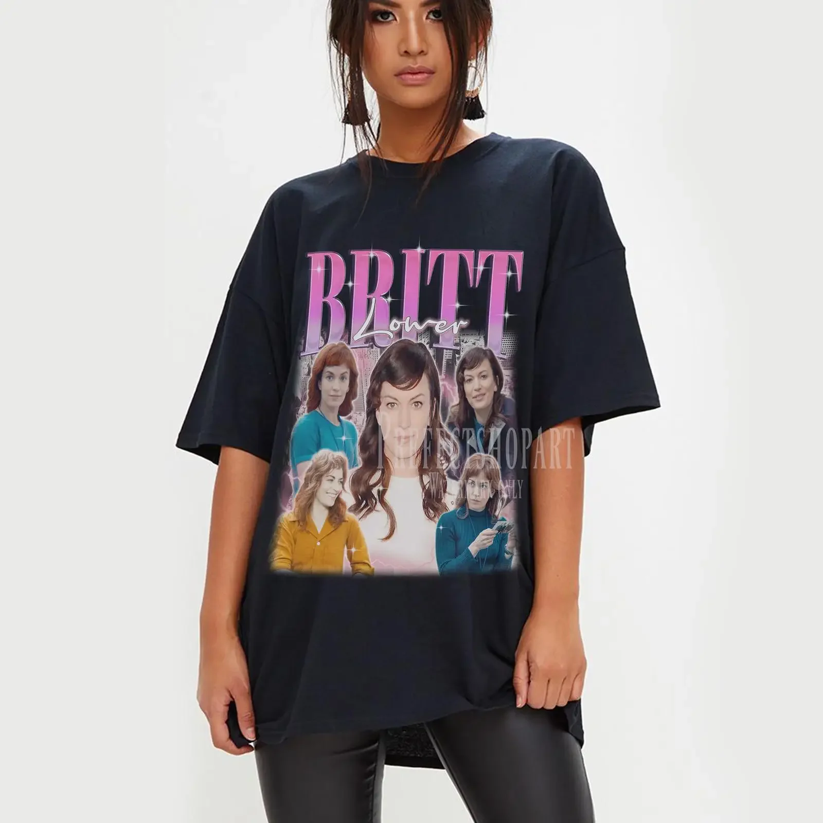 Vintage Britt Lower Retro T shirt 90s Bootleg Meme Oversized Casual Top Movie Fans  vintage Washed Unisex Comfortable fashion